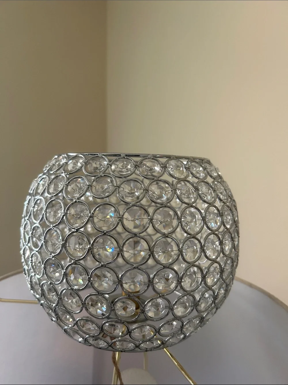Crystal Glass Drum Shade Ceiling Light - Clear